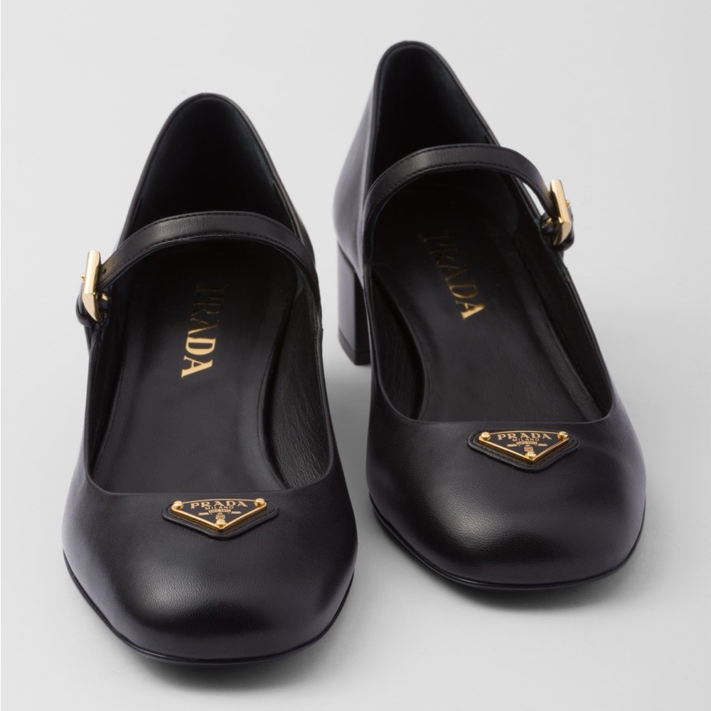 New PRADA Leather Mary Jane Ballerina Pumps - Nero $1,120 40 - Picture 2 of 14